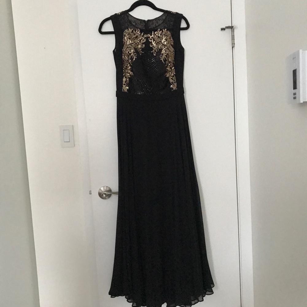 Black and gold gown